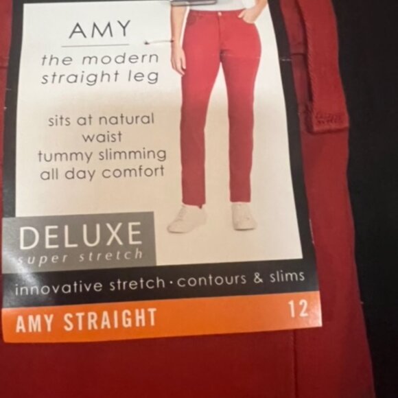 Bandolino, Modern Straight leg jeans, (Amy) Tummy slimming. NWTs, Size 12 - Picture 3 of 4